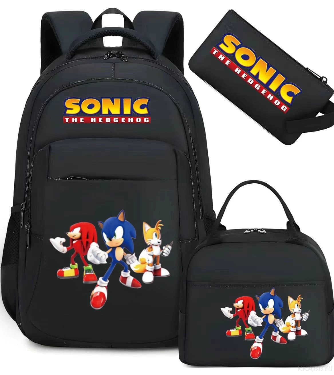 Sac à dos Sonic pour femmes et hommes, sac d'école pour ordinateur portable, capacité de voyage, 3 p