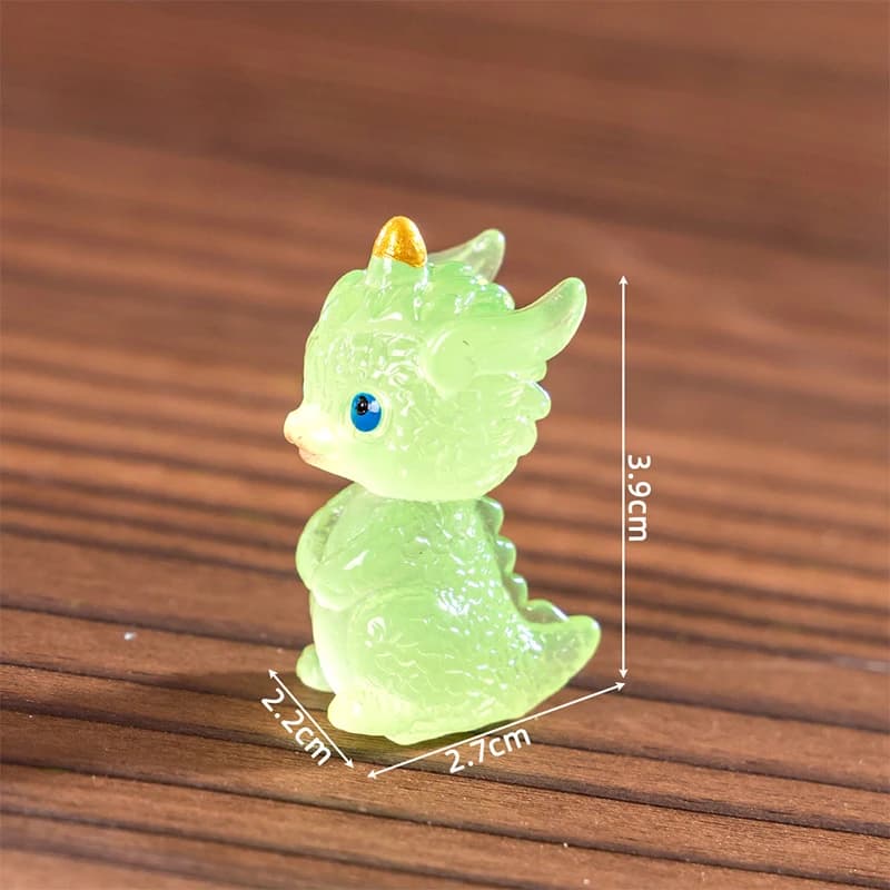 Mini Figurine de Dragon du zodiaque lumineux, Simulation Loong, ornement, Micro paysage, intérieur d