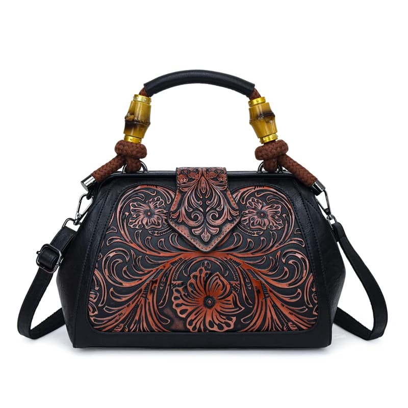 Sac à main de luxe fait à la main de haute qualité pour femmes, sac à bandoulière en cuir sculpté Vi
