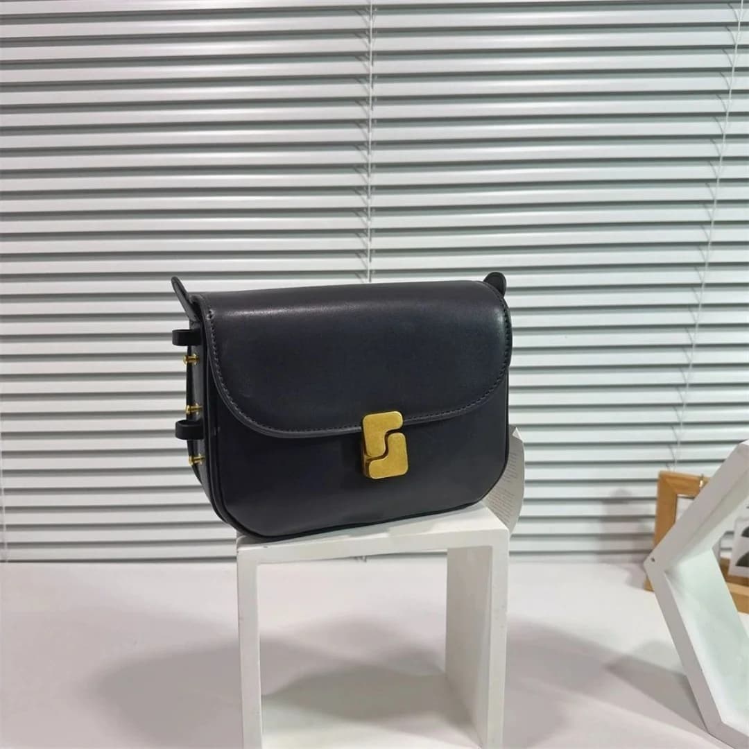 Sac 2026, design français pour femmes, couche supérieure en cuir de vachette, petit sac carré, textu