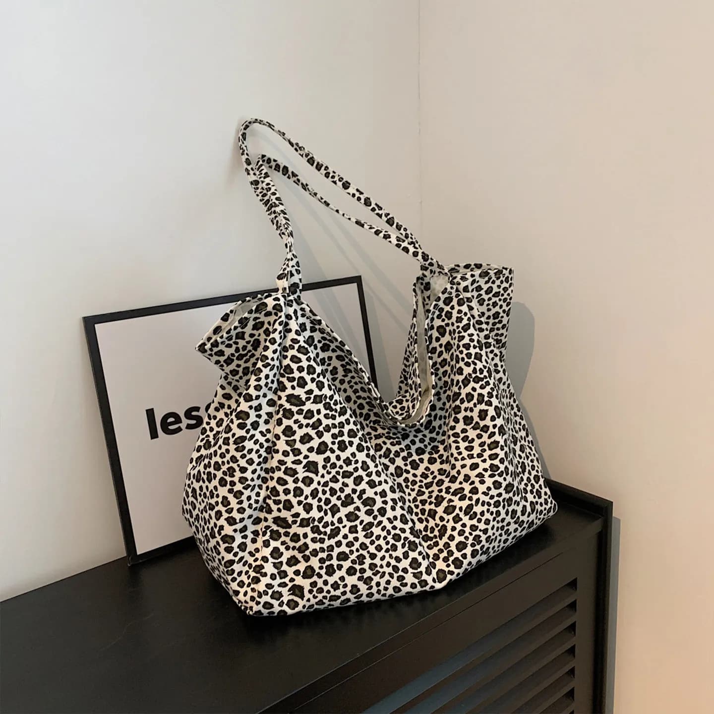 Sac fourre-tout léopard personnalisé pour femme, grande capacité, sac à bandoulière, broderie person