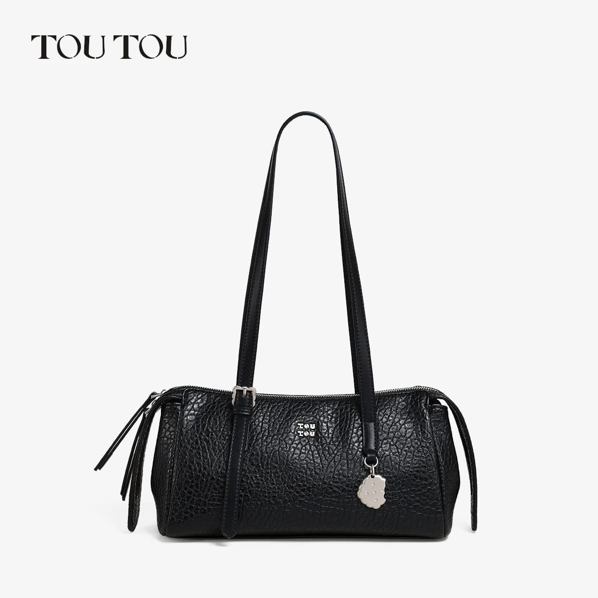 Sac à bandoulière Toutou en PU pour femmes, sac à main vintage à double anse, sac à bandoulière déco