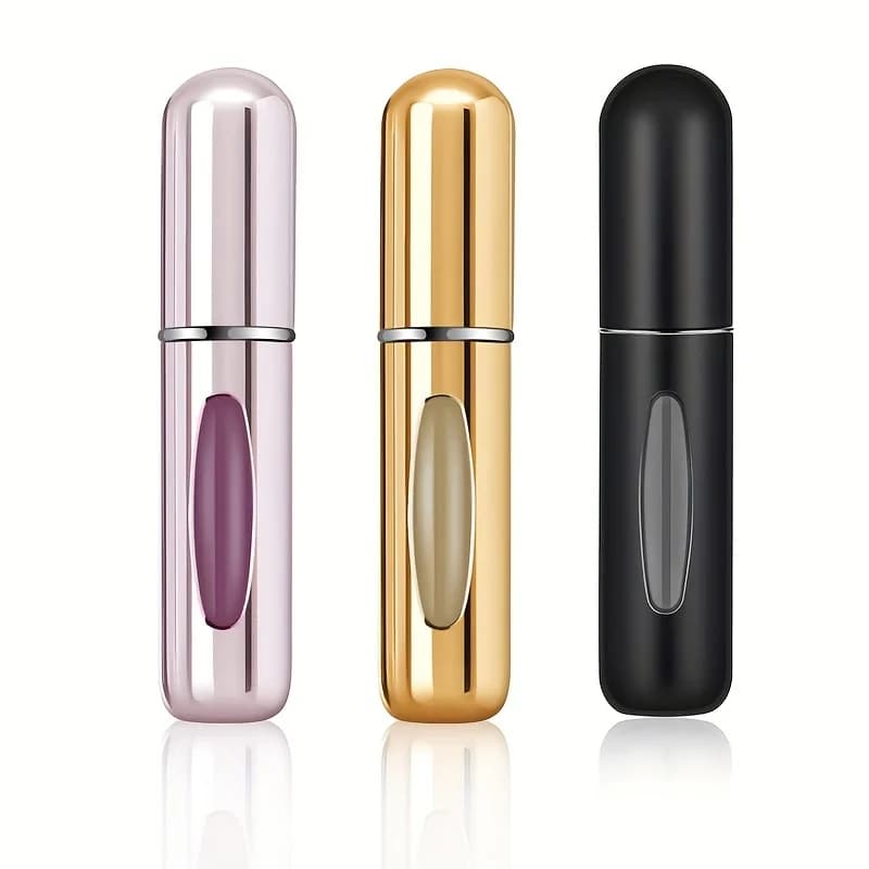 3 flacons de parfum miniatures rechargeables de 5 ml, portables pour les voyages