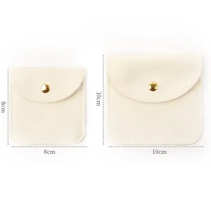 Petite pochette à bijoux en velours avec bouton pression, sac d'emballage pour bijoux en microfibre