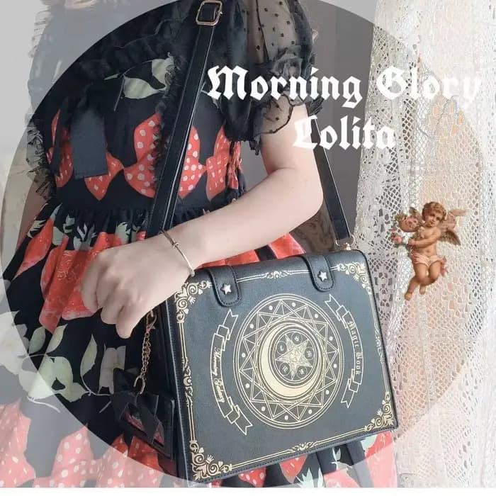 Lune livre magique Lolita sac étudiants diagonale croix Double sacs à bandoulière fille sac à dos en cuir rabat sac cartable femmes sac à main