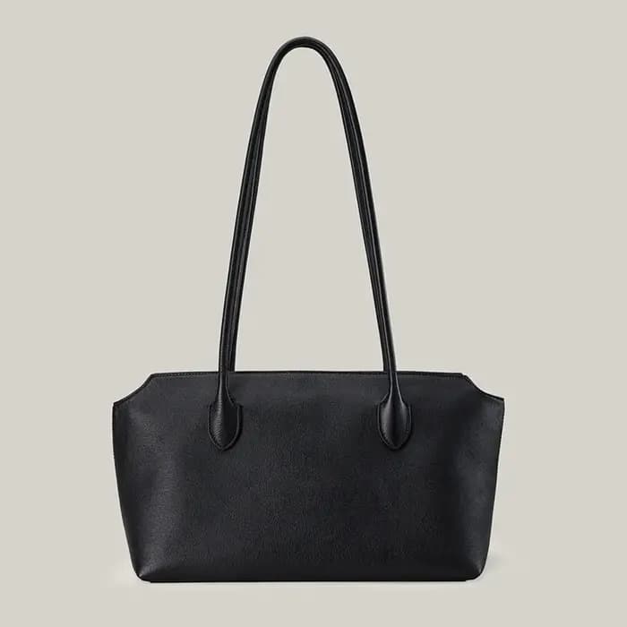 Sac à bandoulière en cuir véritable TR, sac fourre-tout Terrasse à longue sangle, sac à main uni sty