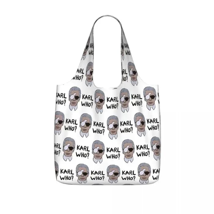 Sac fourre-tout Karl Who en toile grande capacité, sac à bandoulière, sac de courses pour femmes