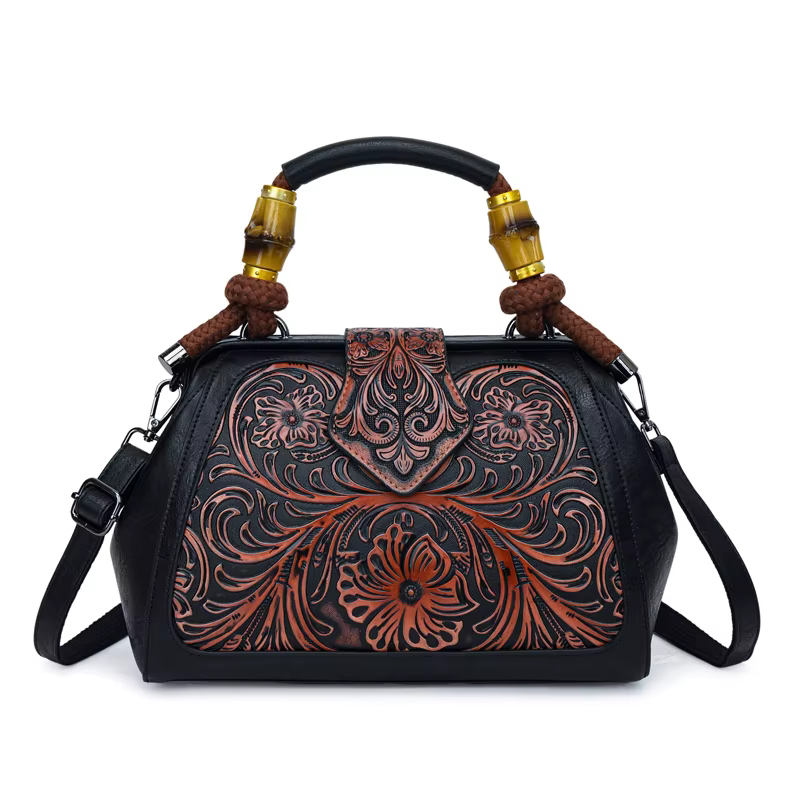 Sac à main de luxe fait à la main de haute qualité pour femmes, sac à bandoulière en cuir sculpté Vi