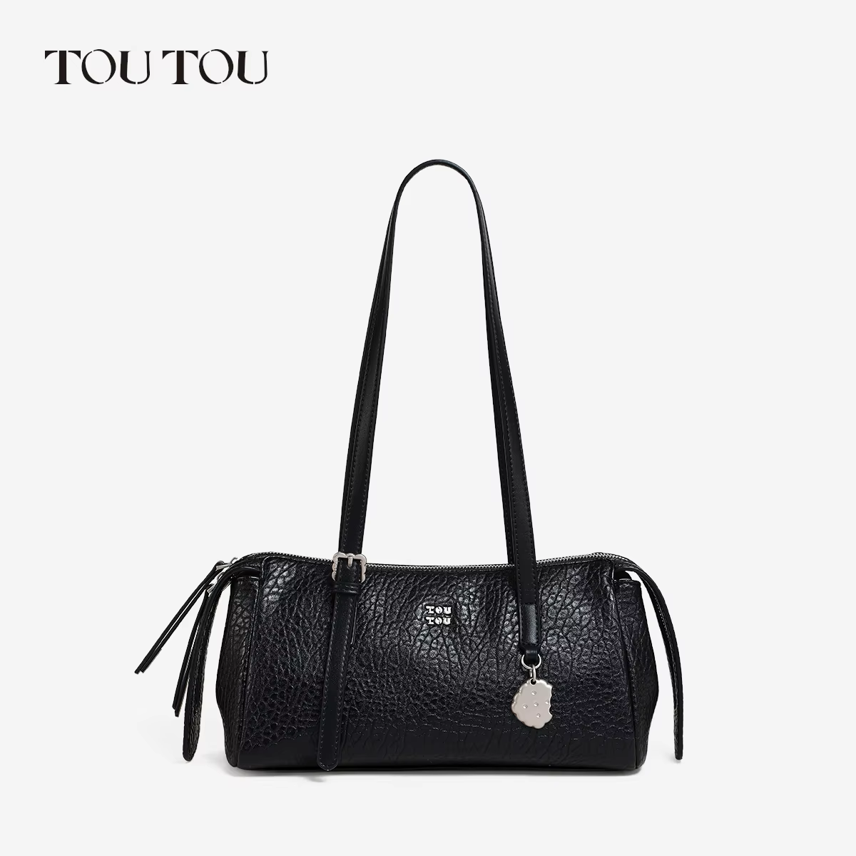 Sac à bandoulière Toutou en PU pour femmes, sac à main vintage à double anse, sac à bandoulière déco