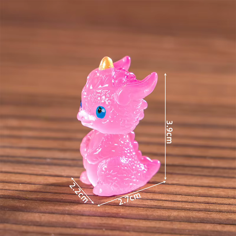 Mini Figurine de Dragon du zodiaque lumineux, Simulation Loong, ornement, Micro paysage, intérieur de voiture, décoration de bureau pour la maison