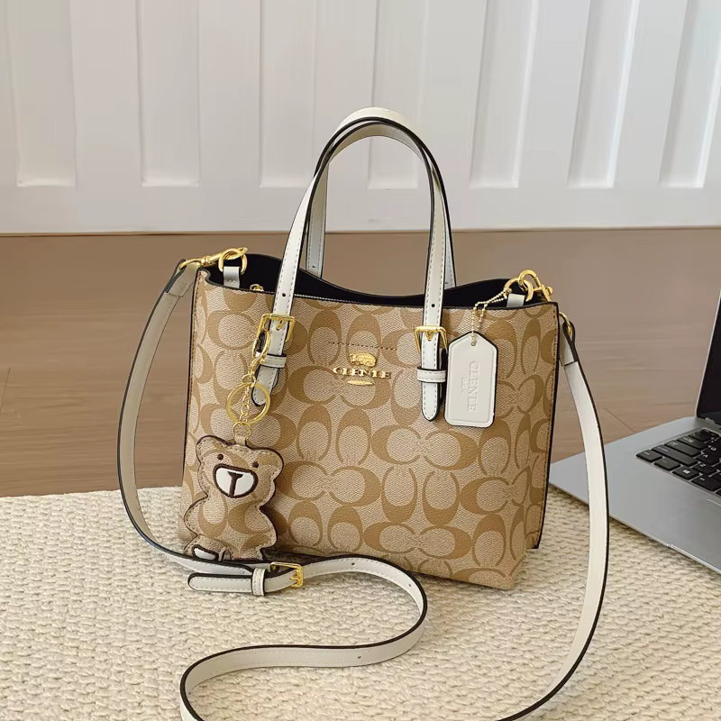Sac à main messager chic et minimaliste de style parisien pour femmes, avec un design vintage en cuir et un logo en lettres