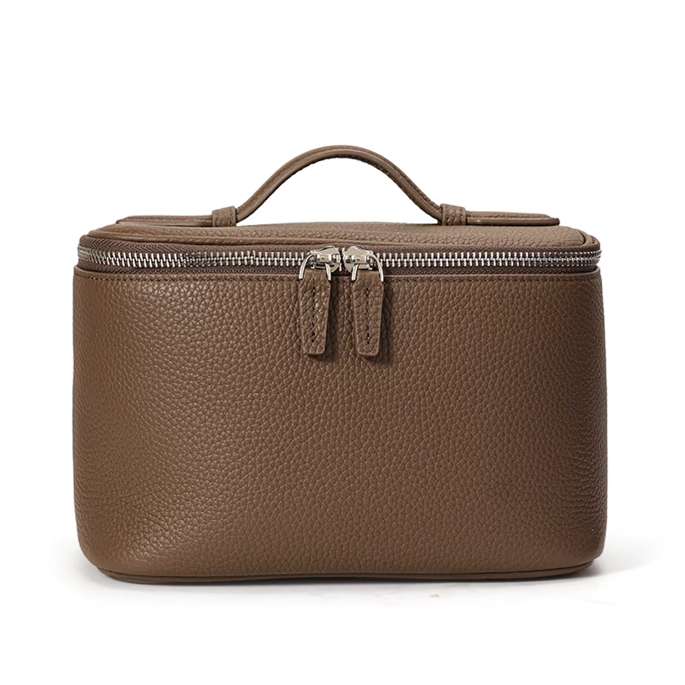 Aidanni Petit sac carré en cuir véritable, sac à main de grande capacité pour femme, trousse à cosmétiques, sac de rangement et de voyage pour dames