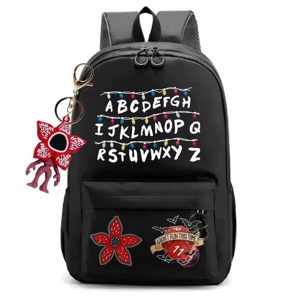 Nouveau Sac à Dos Tendance 2026 Monster SThing Saison 5 pour Étudiants (Hommes et Femmes) – Sac à Dos Double Épaule avec Pendentif